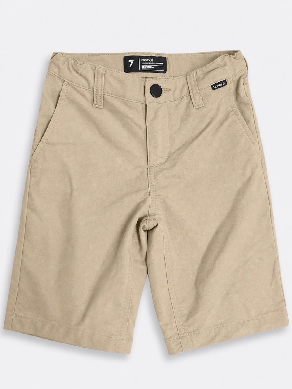 Hurley Boys Tan Elastic-Waist Shorts